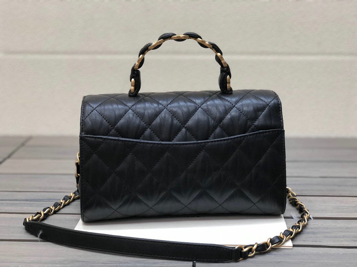 Chanel Flap Bag With Top Handle Black AS2478