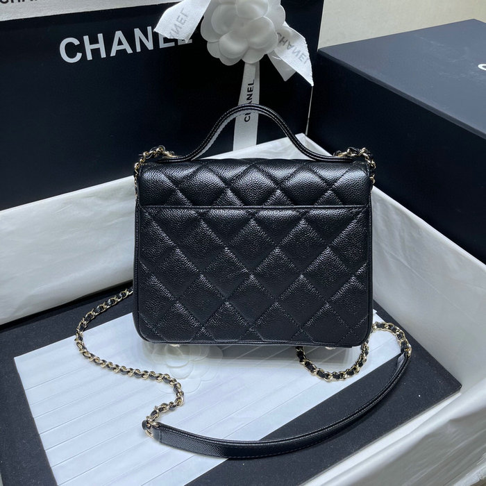 Chanel Grained Calfskin Flap Bag Black AS29912