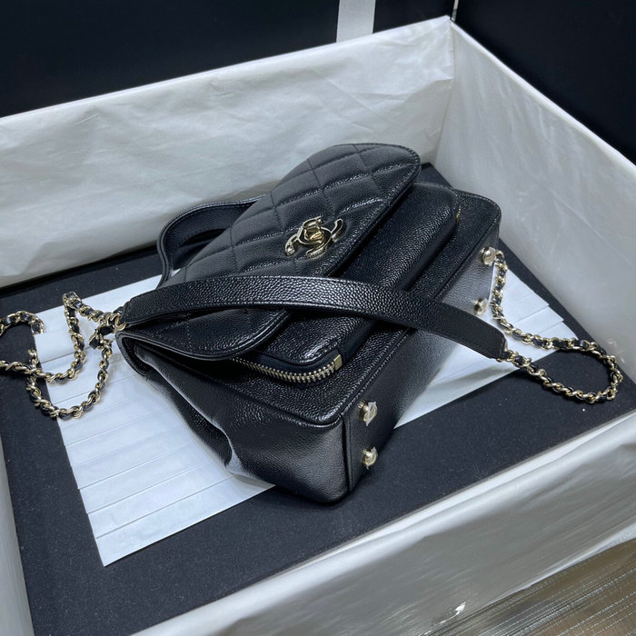 Chanel Grained Calfskin Flap Bag Black AS29912