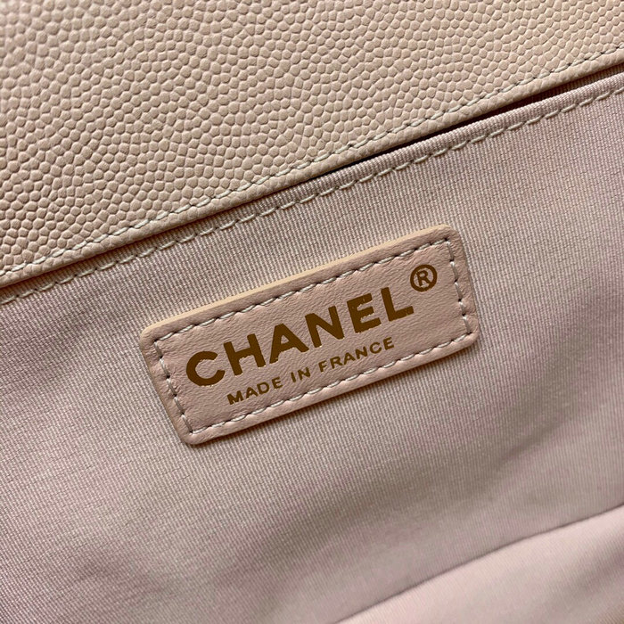 Chanel Grained Calfskin Medium Boy Handbag Beige A67086