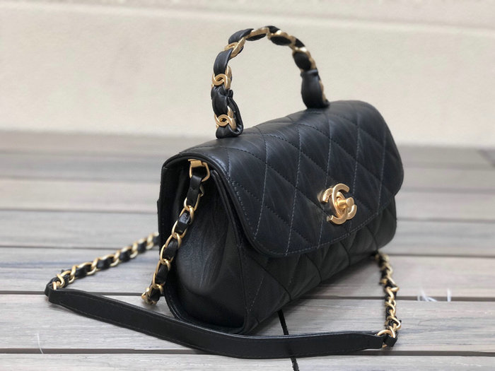 Chanel Mini Flap Bag With Top Handle Black AS2477