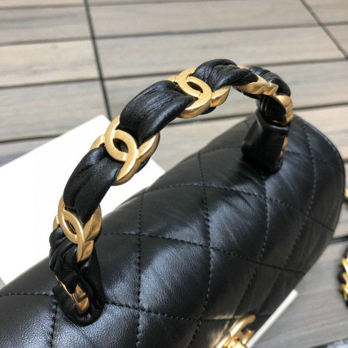 Chanel Mini Flap Bag With Top Handle Black AS2477