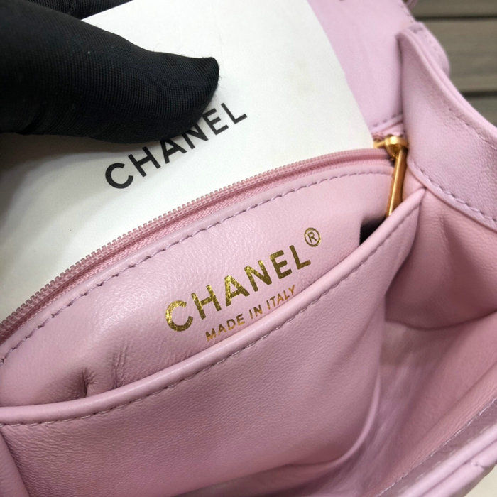 Chanel Mini Flap Bag With Top Handle Pink AS2477