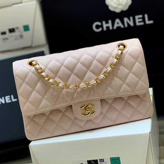 Classic Chanel Caviar Handbag Pink A01112