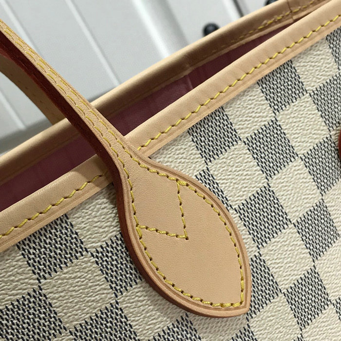 Louis Vuitton Damier Azur Canvas NEVERFULL MM Pink N41605