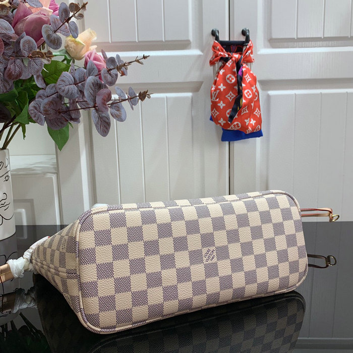 Louis Vuitton Damier Azur Canvas Neverfull PM Pink N41362