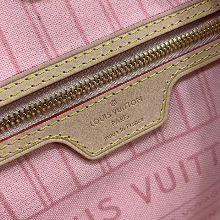 Louis Vuitton Damier Azur Canvas Neverfull PM Pink N41362