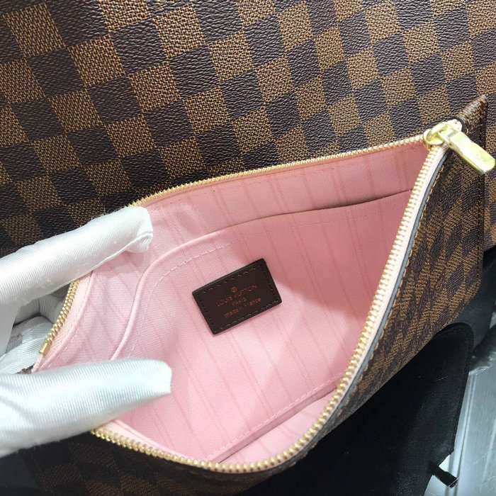 Louis Vuitton Damier Ebene Canvas NEVERFULL MM Pink N41603