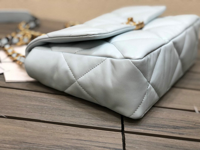 Chanel 19 Lambskin Large Flap Bag Light Blue AS1161