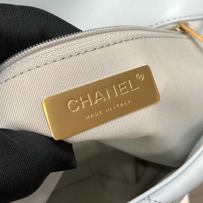 Chanel 19 Lambskin Large Flap Bag Light Blue AS1161