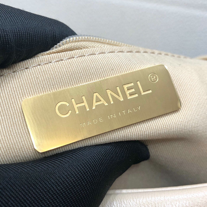Chanel 19 Lambskin Maxi Flap Bag Beige AS1162
