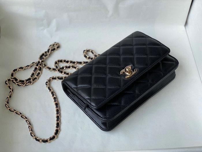 Chanel Lambskin WOC Chain Wallet Black A88633