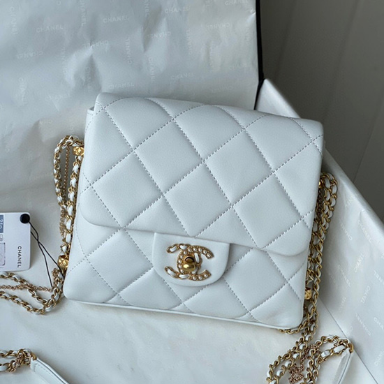 Chanel Mini Flap Bag White AS2588