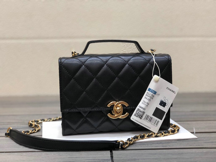 Chanel Mini Flap Bag with Handle Black AS2796