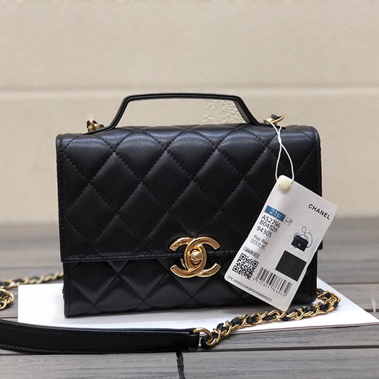 Chanel Mini Flap Bag with Handle Black AS2796