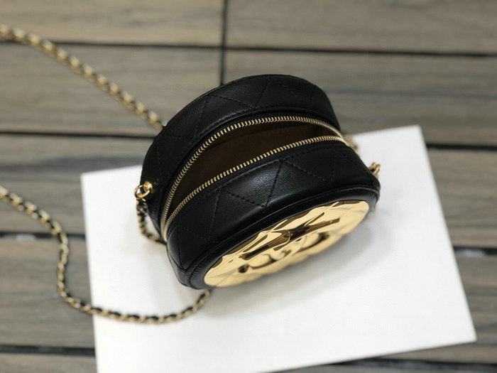 Chanel Mini Round Bag Black AP2475