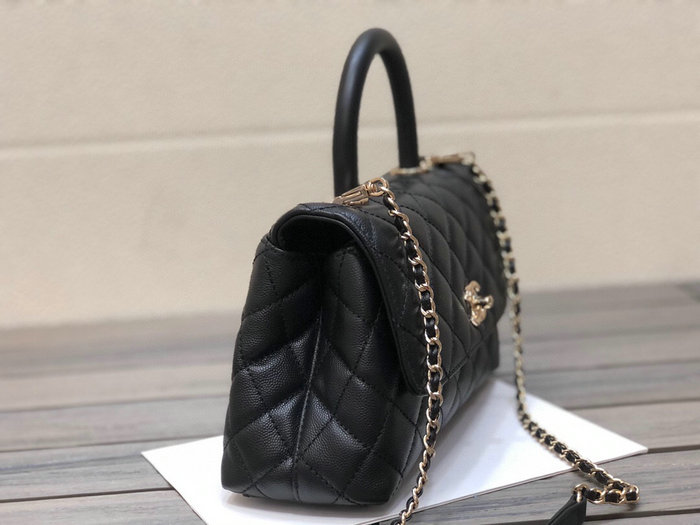 Chanel Small Flap Bag with Top Handle Black A92990