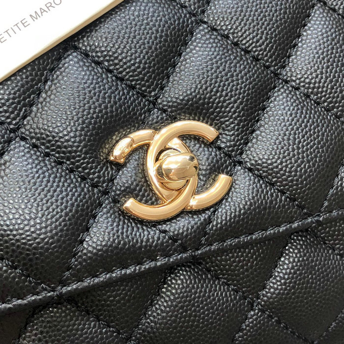 Chanel Small Flap Bag with Top Handle Black A92990