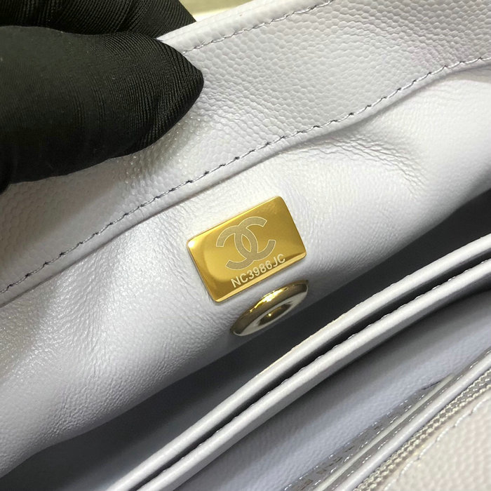 Chanel Small Flap Bag with Top Handle Purple A92990