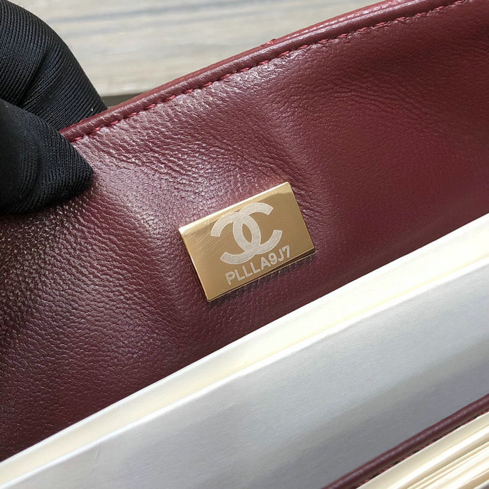 Classic Chanel Grained Calfskin Small Flap Bag Burgundy CF1116