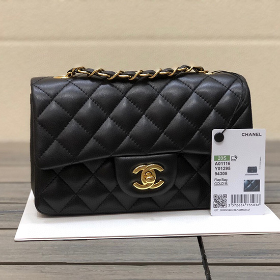 Classic Chanel Lambskin Small Flap Bag Black CF1116