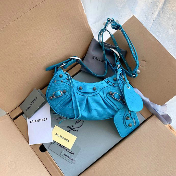 Balenciaga Le Cagole Calfskin XS Shoulder Bag Blue B67130