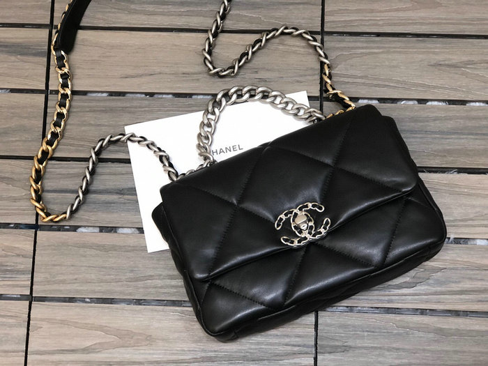 Chanel 19 Lambskin Flap Bag Black AS1160