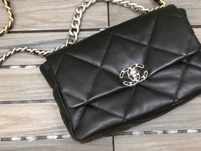 Chanel 19 Lambskin Large Flap Bag Black AS1161