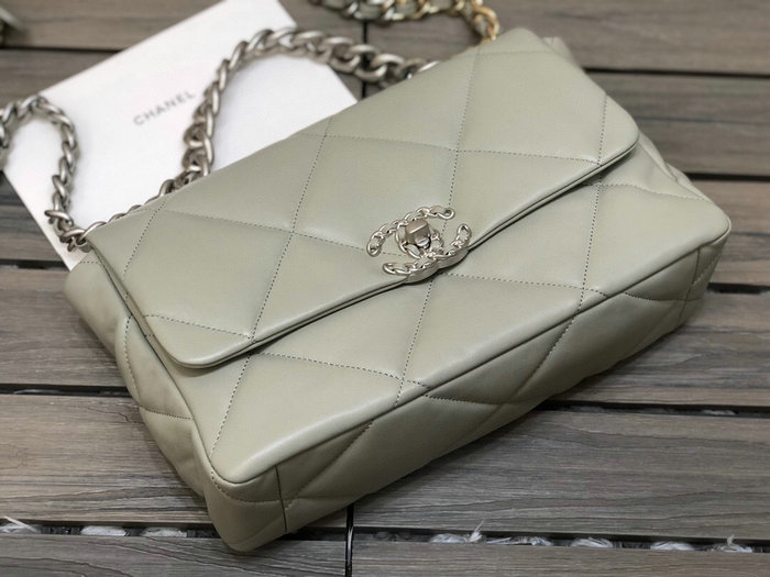 Chanel 19 Lambskin Large Flap Bag Grey AS1161