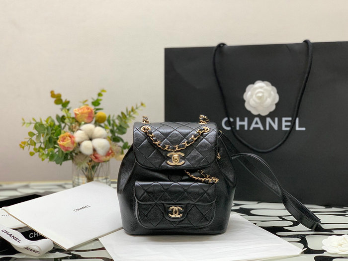 Chanel Calfskin Backpack Black AS2908