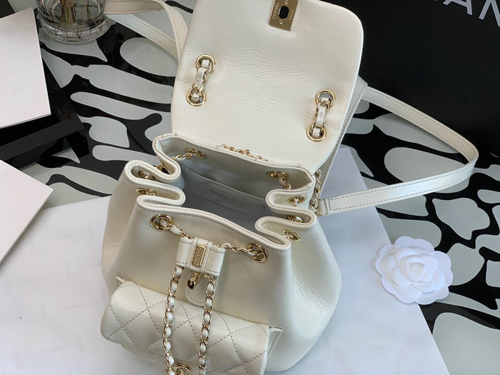 Chanel Calfskin Backpack White AS2908