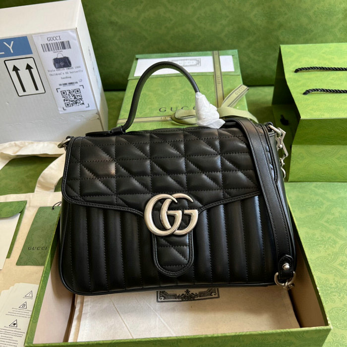 Gucci GG Marmont small top handle bag Black 498110