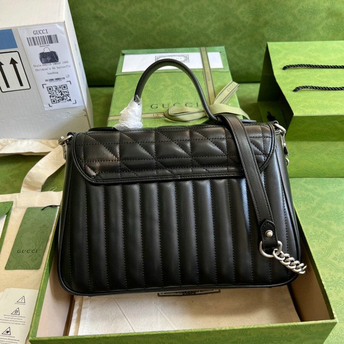 Gucci GG Marmont small top handle bag Black 498110