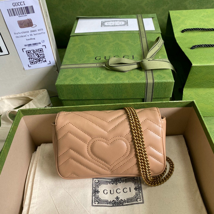 Gucci GG Marmont Matelasse Leather Super Mini Bag Beige 476433