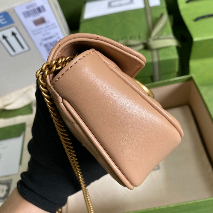 Gucci GG Marmont Matelasse Leather Super Mini Bag Beige 476433