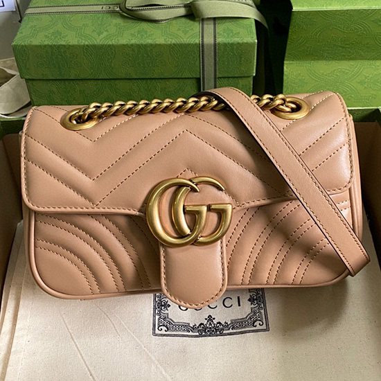Gucci GG Marmont Matelasse Mini Bag Beige 446744