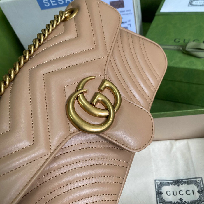 Gucci GG Marmont Matelasse Shoulder Bag Beige 443497