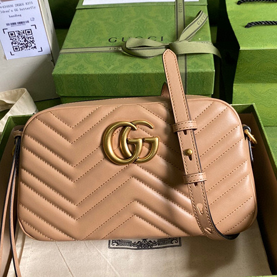 Gucci GG Marmont Small Matelasse Shoulder Bag Beige 447632