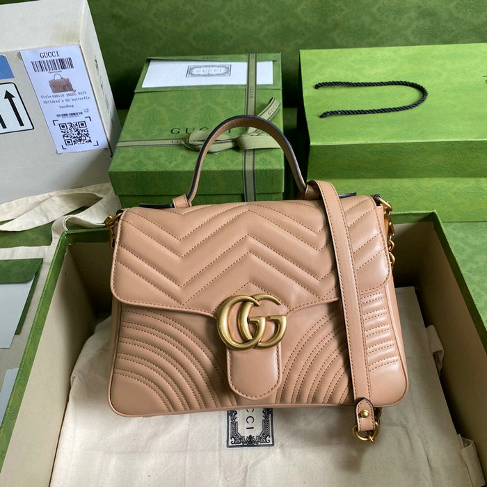 Gucci GG Marmont Small Top Handle Bag Beige 498110