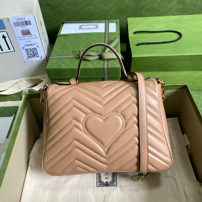Gucci GG Marmont Small Top Handle Bag Beige 498110