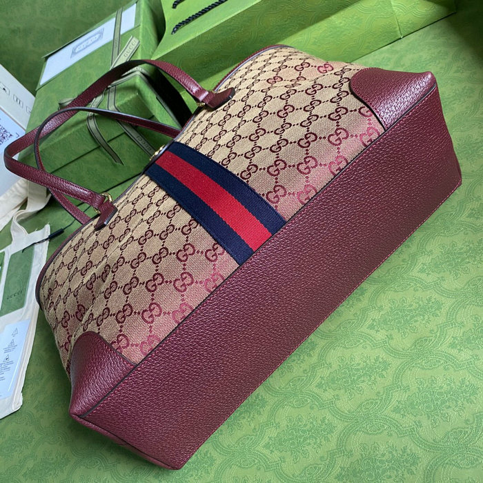 Gucci Ophidia Gg Medium Tote Burgundy 631685