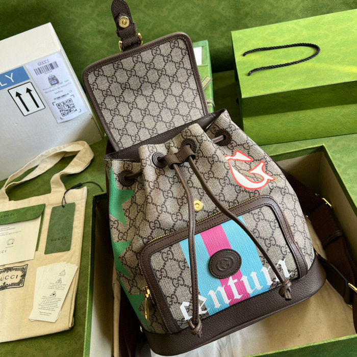 Gucci geometric Print Backpack with Interlocking G 674147