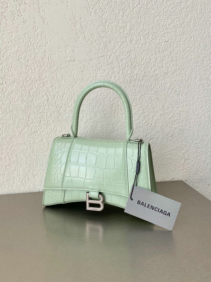Balenciaga croc-effect leather Hourglass Top Handle Bag B59354B10