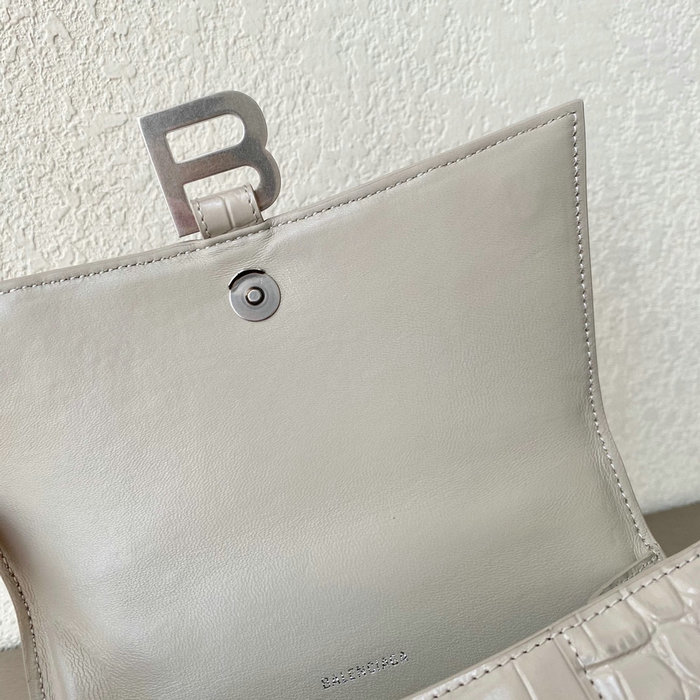 Balenciaga croc-effect leather Hourglass Top Handle Bag B59354B11
