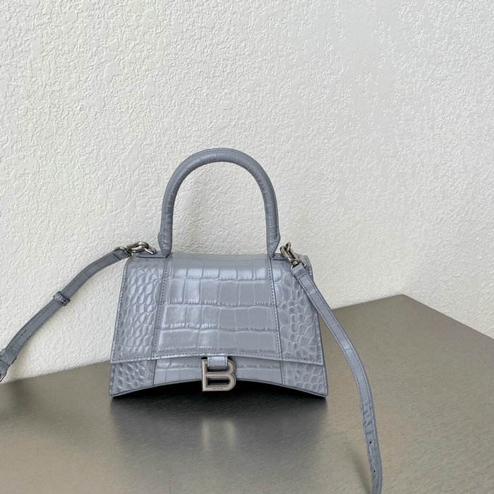 Balenciaga croc-effect leather Hourglass Top Handle Bag B59354B12