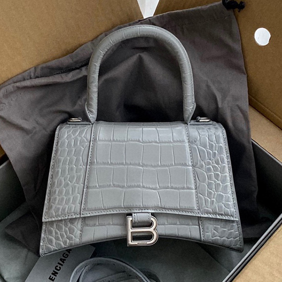 Balenciaga croc-effect leather Hourglass Top Handle Bag B59354B12