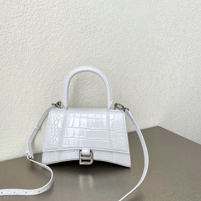 Balenciaga croc-effect leather Hourglass Top Handle Bag B59354B7