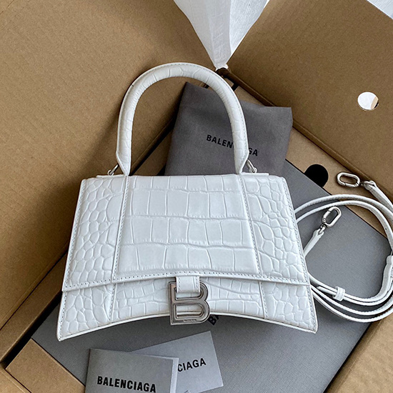 Balenciaga croc-effect leather Hourglass Top Handle Bag B59354B7