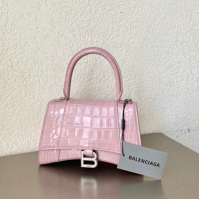 Balenciaga croc-effect leather Hourglass Top Handle Bag B59354B8