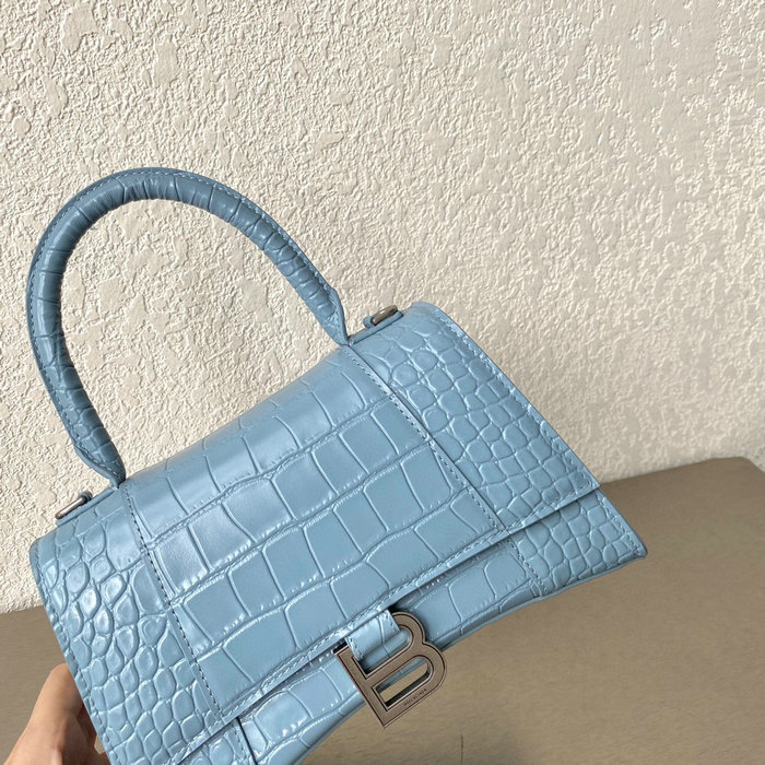 Balenciaga croc-effect leather Hourglass Top Handle Bag B59354B9